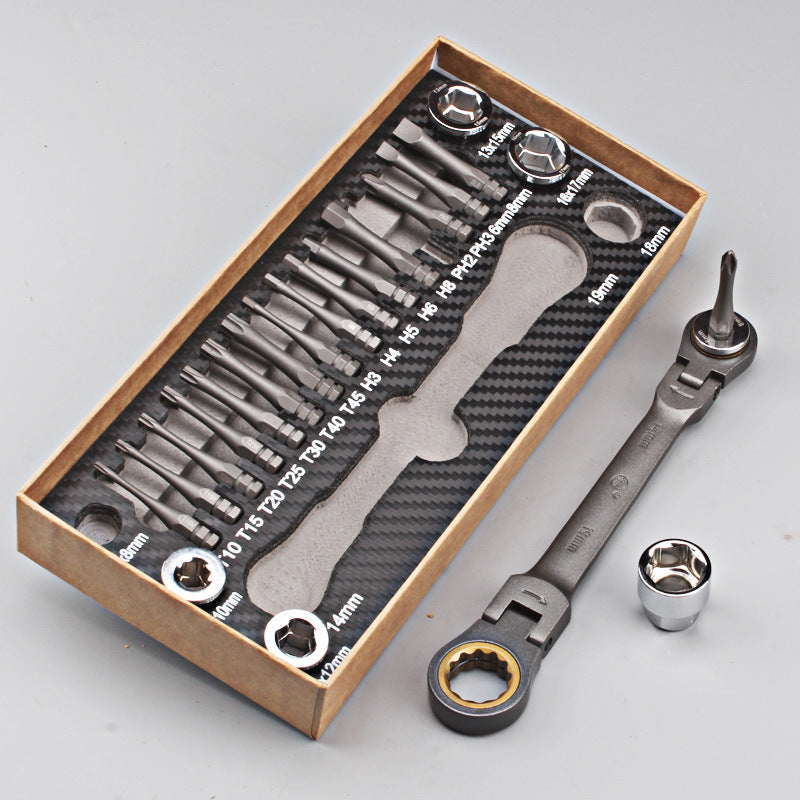 Multi-Angle Ratchet Wrench Screwdriver Set