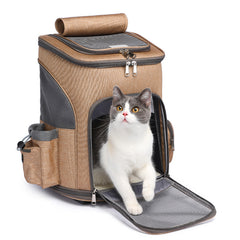 Portable Folding Trolley Pet Backpack Traveling Cat Backpack With Universal Wheel Trolley Pet Bag