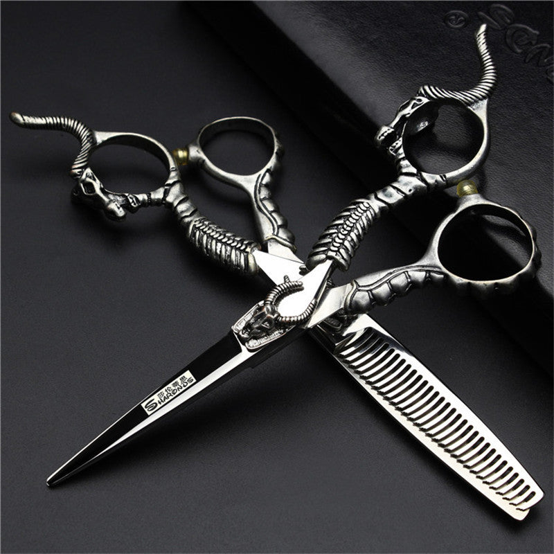 One Piece Of Retro Hairdressing Scissors 6 Inch Flat Cut Hair Salon Haircut To Thin Teeth Scissors Professional Hair Cutting Scissors