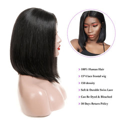 European and American Real Hair Set Front Lace Bob Wigs 13X4 Lace Short Bob Wigs 150Remy