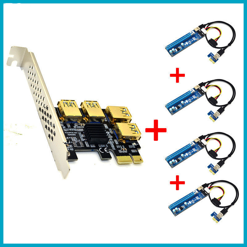 1 To 4Pci-E Adapter Card Pci-E To Pci-E Slot One For Four Usb3.0 Graphics Card Expansion Card