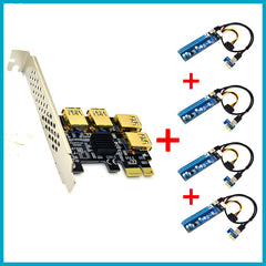 1 To 4Pci-E Adapter Card Pci-E To Pci-E Slot One For Four Usb3.0 Graphics Card Expansion Card