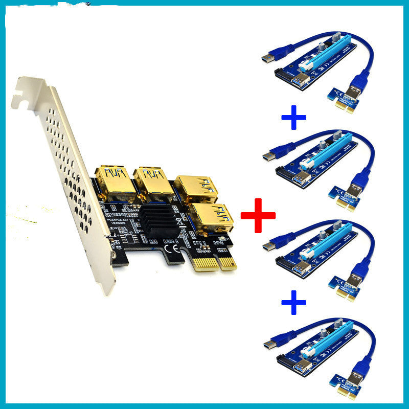 1 To 4Pci-E Adapter Card Pci-E To Pci-E Slot One For Four Usb3.0 Graphics Card Expansion Card