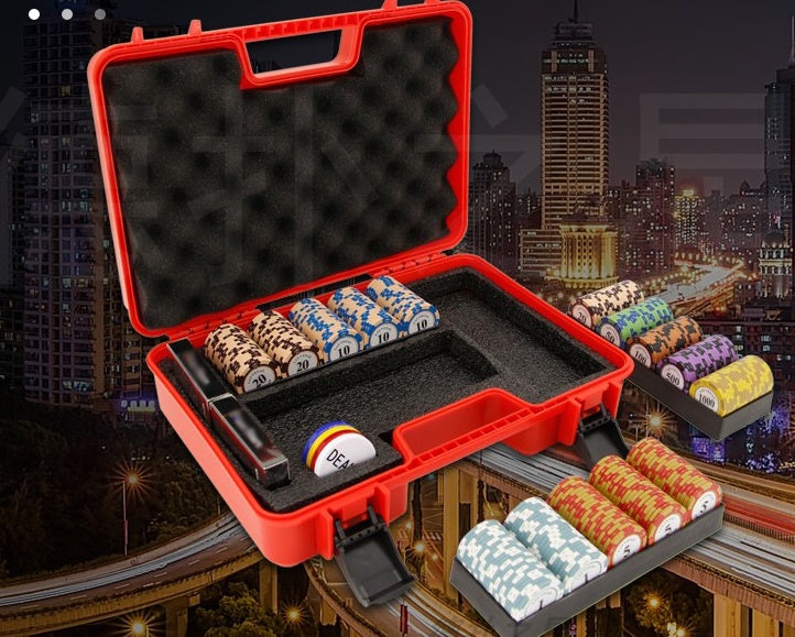 Texas Holdem Poker Chips Set, Chips, Coins, Mahjong Cards, Chess And Card Room, Fall-Resistant Aviation Material, Easy To Carry