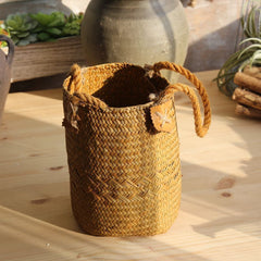 Rural Style Storage Of Natural Straw Woven Flower Pots