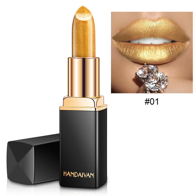 Shiny Metallic Lipstick Pearlescent Color Temperature Change Lipstick