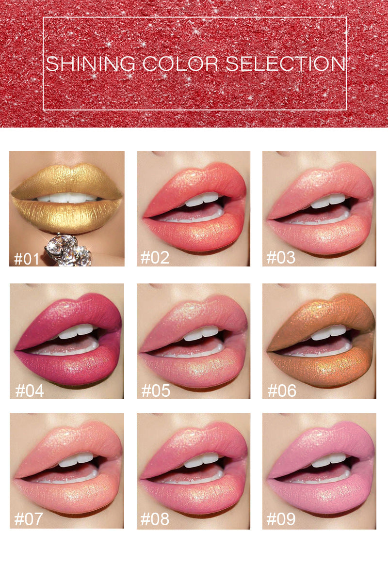 Shiny Metallic Lipstick Pearlescent Color Temperature Change Lipstick