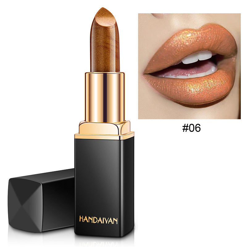 Shiny Metallic Lipstick Pearlescent Color Temperature Change Lipstick