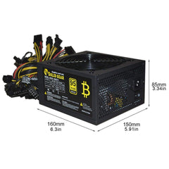 Power Graphics Card 2000W Multi-Channel Silent 1600W Mining Chassis Power Supply