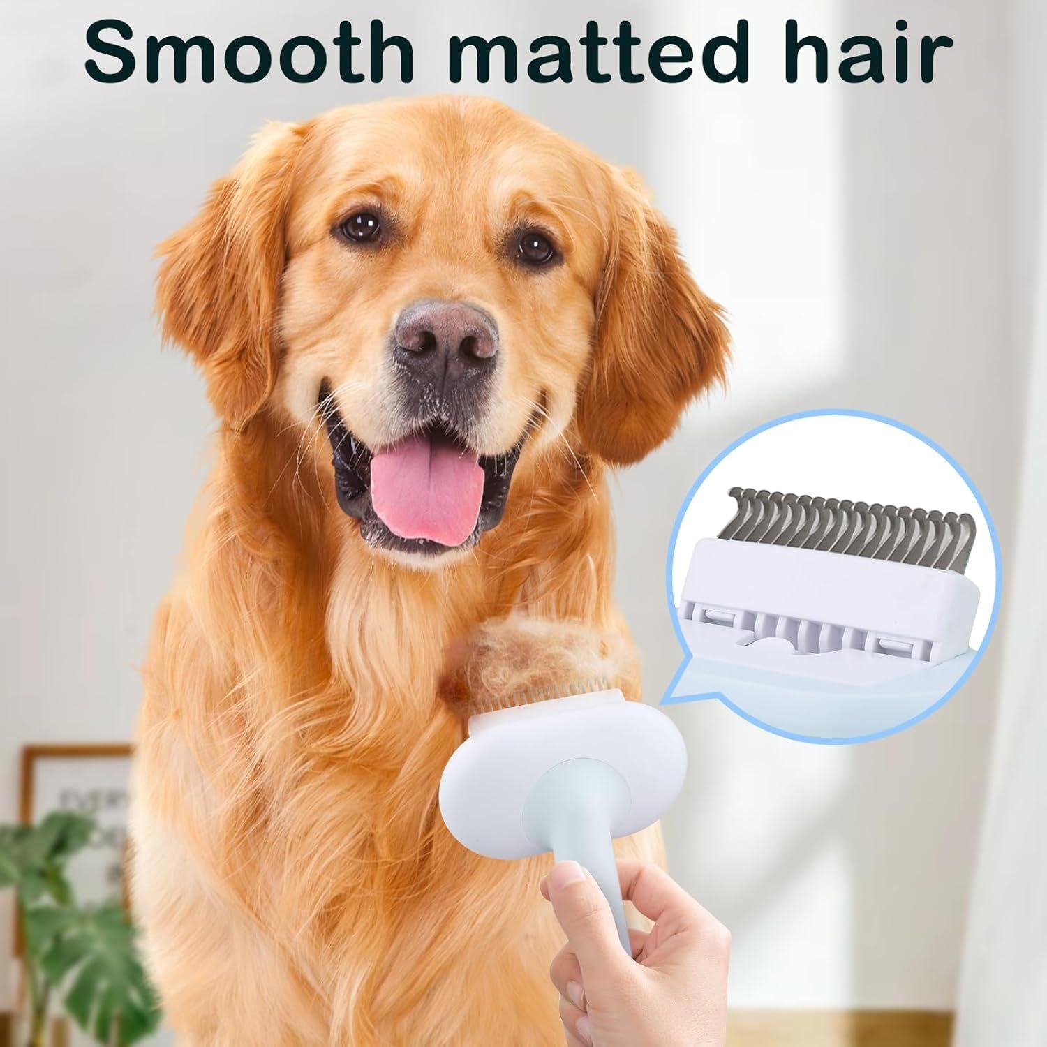 Cat Dog Brush 5 In 1 Pet Grooming Supplies Kit Slicker Brush For Shedding Dematting Undercoat Rake Self Cleaning Comb For Indoor Cats Pet Hair Brushes Multifunction Set