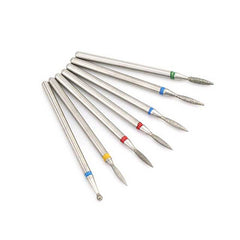 Nail Art Silver Grinding Head Tungsten Steel 7 Sets Diamond Grinding Head Nail Carving Polishing Head Nail Tools