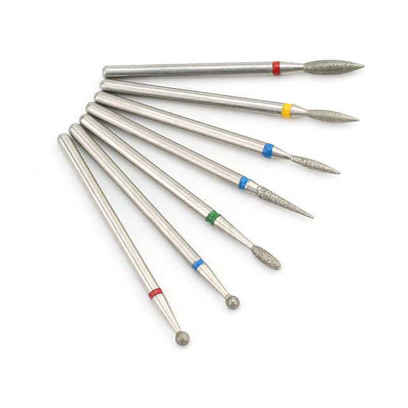 Nail Art Silver Grinding Head Tungsten Steel 7 Sets Diamond Grinding Head Nail Carving Polishing Head Nail Tools