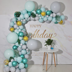 373pcs Balloons Arch Double Layer Macaron Pastel Latex Balloon Garland Kit Dark Green Ballon Birthday Wedding Party Decorations