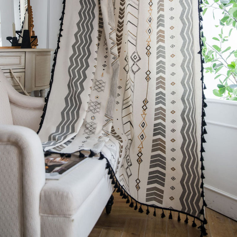 Bohemian Style Cotton And Linen Curtains Custom Living Room