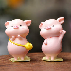 Cute Net Red Drink Milk Red Envelope Piggy Doll   Raincoat Rich Pig Ornaments Desktop Cake Decoration Blind Box