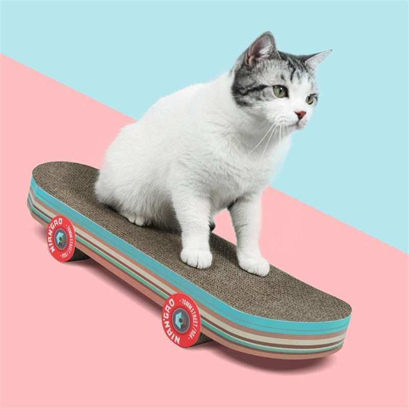 Rice Cake Skateboard Cat Scratching Board Corrugated Small Cat Supplies Cat Toys