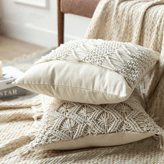 Hand-woven Cotton Thread Cushion Cover