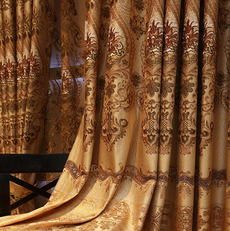 High-end Atmospheric Embroidered Curtains Luxury Villa Shading