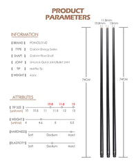 POINOS Jaguar 3142 Pool Cue Black 8 Big Head