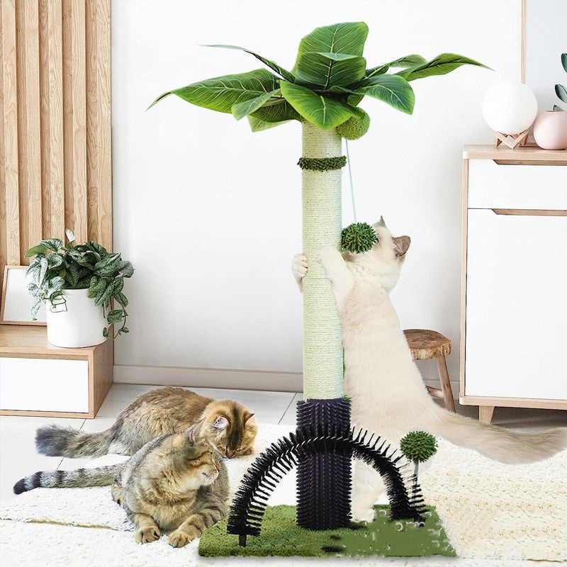 Cat Climbing Frame Sisal Toy Scratching Post With Massage