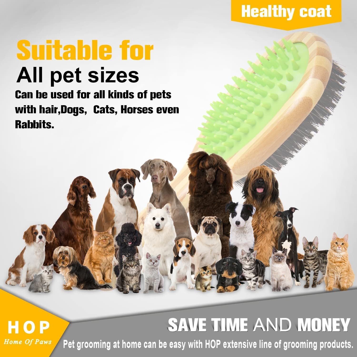 Short Hair Dog Brush Pet Brushing Grooming Comb For Short Hair Coats Detangling And Shedding Coat Hair Remover Two Sided Removing Dirt Loose Hair For Dogs Home Of Paws