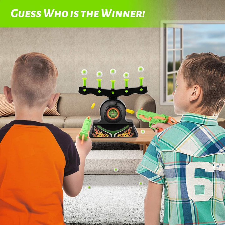 Shooting Games Toy For Age 6,7,8,9,10,Years Old Kids,Boys-Glow In The Dark Foam Blaster Toy With 10 Floating Ball Targets And 3 Foam Dart-Ideal Gift