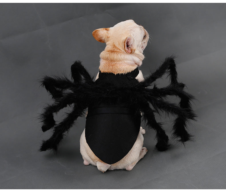 Cross border popular pet spider clothing dog cat horror simulation plush spider transform dress party dress