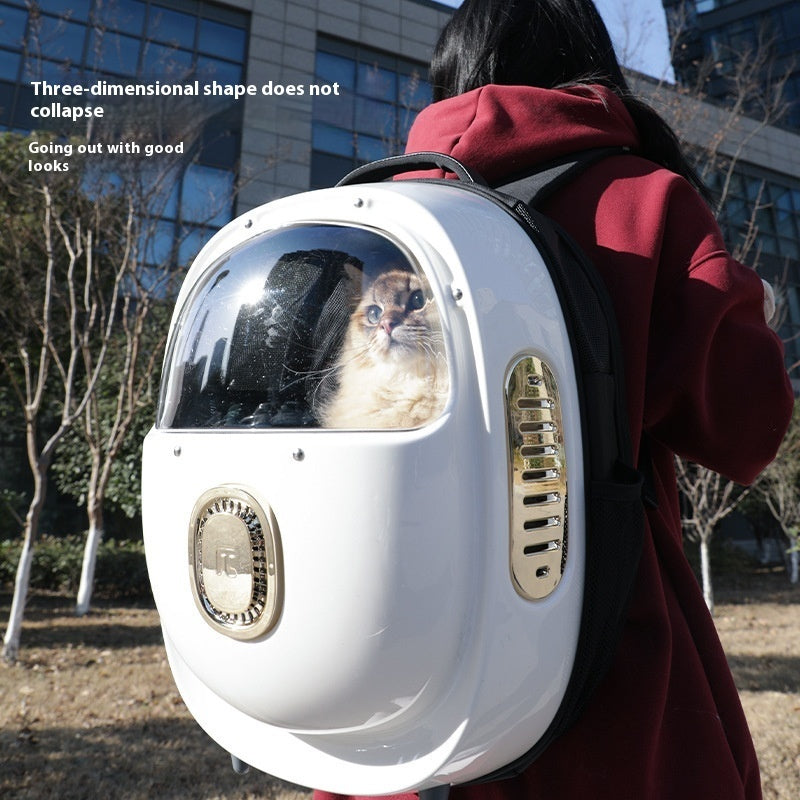 Blowing System Pet Backpack Half Window Constant Temperature Heating Portable Cat Backpack Astronaut Bag