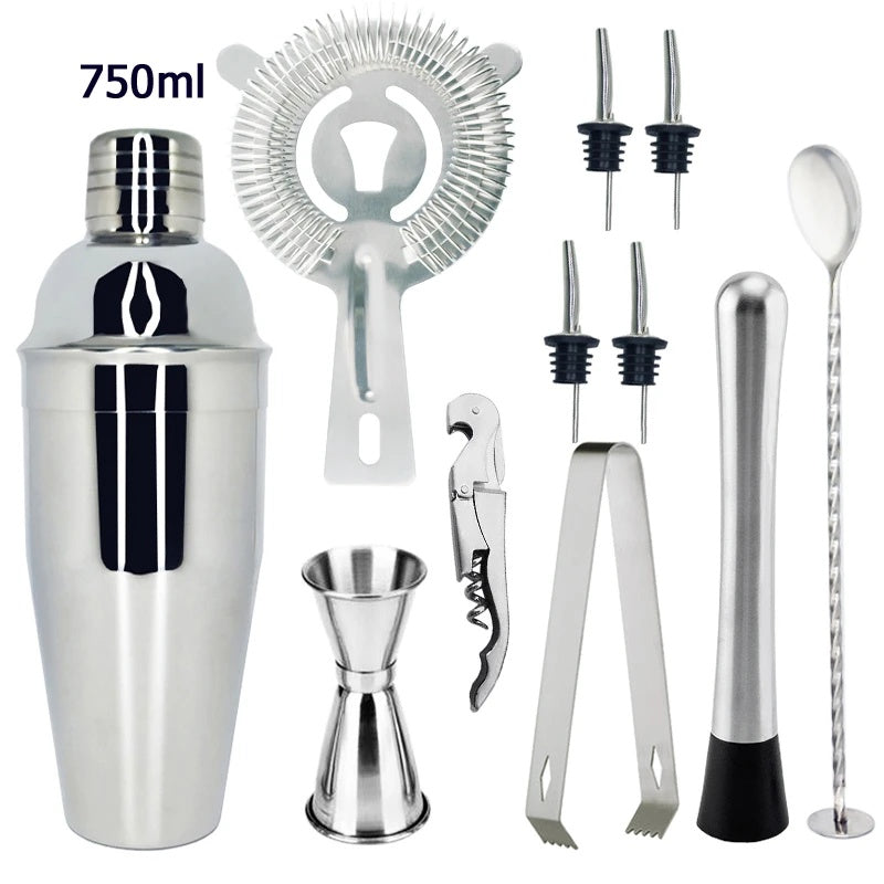 Stainless steel cocktail shaker set