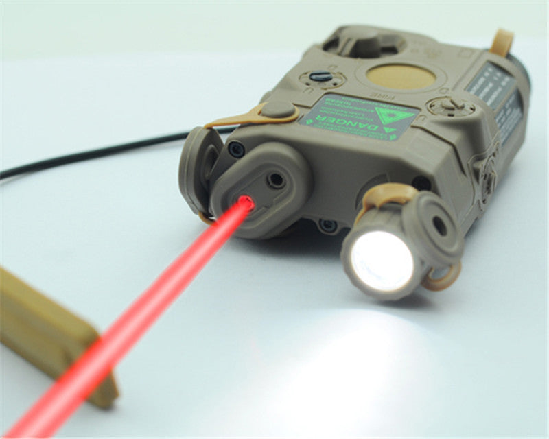 Full-featured LED white light + green laser indicator with IR lens