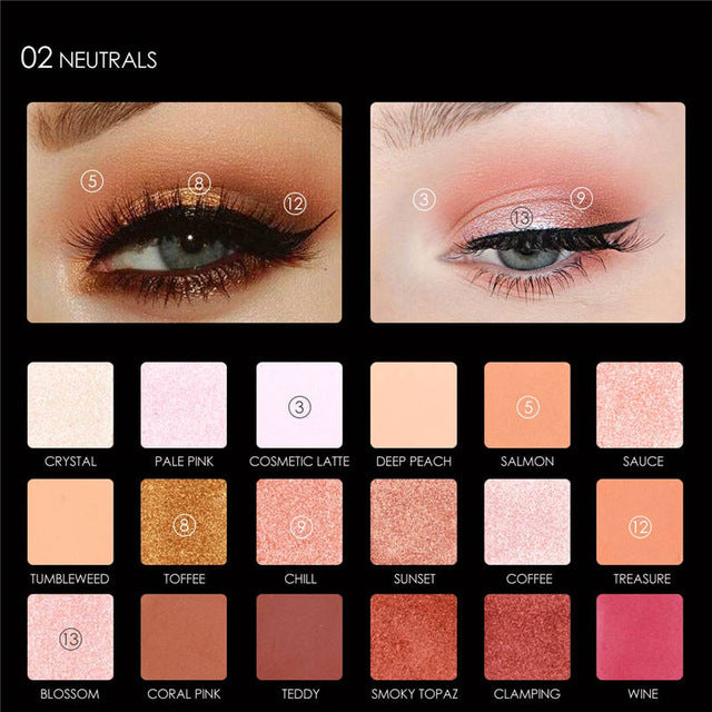 18 color eye shadow plate earth color sunset disks