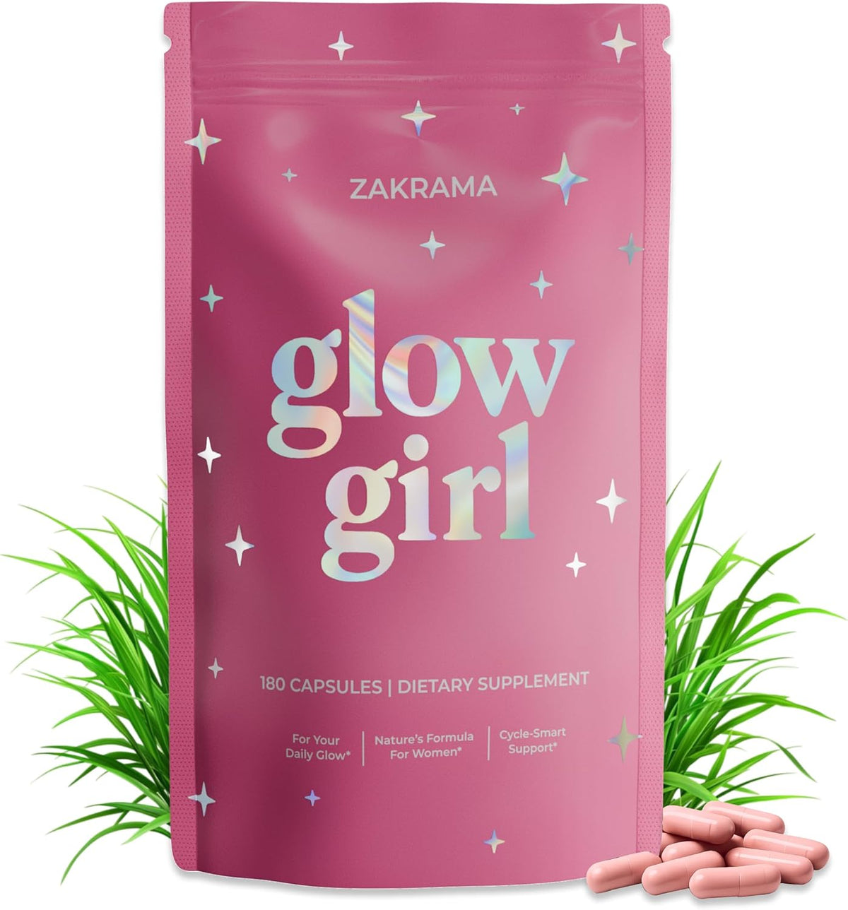 Glow Girl Beef Organ Supplement with Vitamin C for Women – Hormone Balance, Energy, Immunity, Healthy Skin & Hair | Zakrama Organ Capsules (180 Capsules)