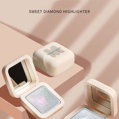 Small White Square High Light Contour Compact Glitter Face Brightening Mashed Potatoes