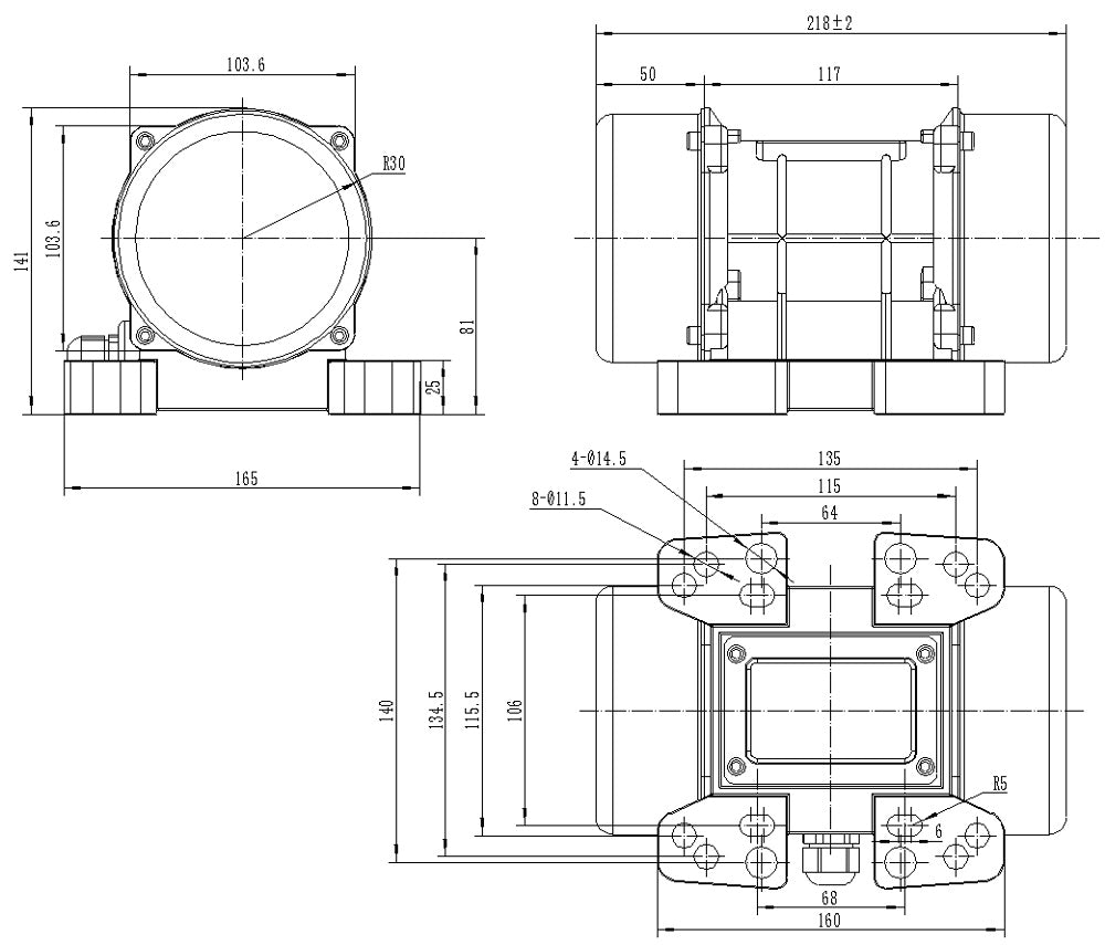 Mve200dc12v 24v Vibration Motor Is Suitable For Outdoor Concrete Equipment