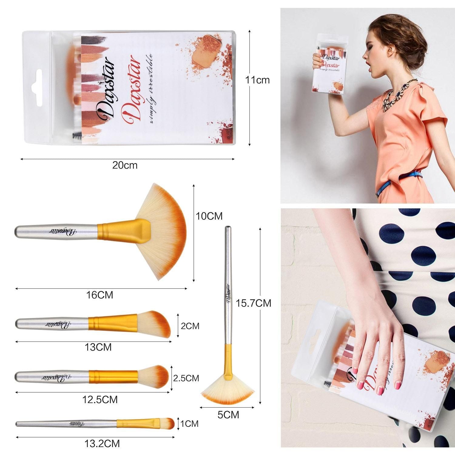 32 Pcs Brushes Set With PVC Bag Gold