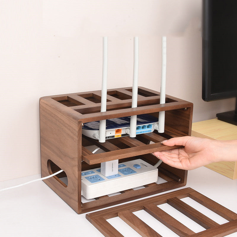 Hole-free Household Solid Wood Set-top Box Router Rack