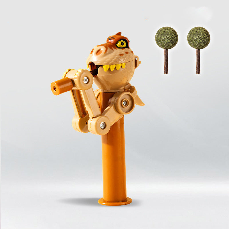 Dinosaur Toy Robot For Cat Lollipop Stick Catnip Pet Supplies