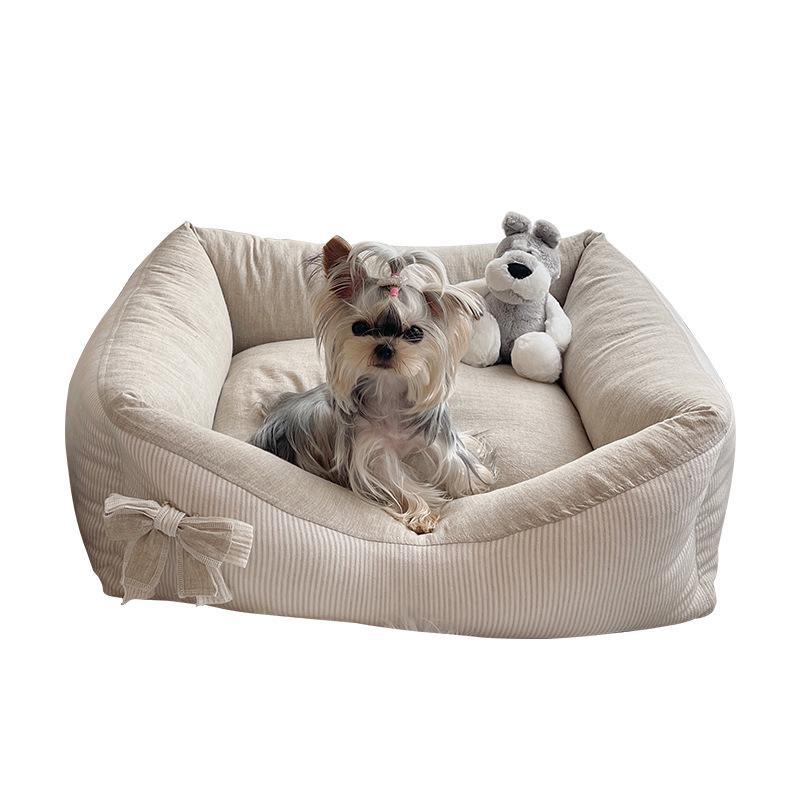 Polarizhen New Cotton And Linen Kennel Removable And Washable Pet Maltese Xi Shi Four Seasons Cat Nest Ins