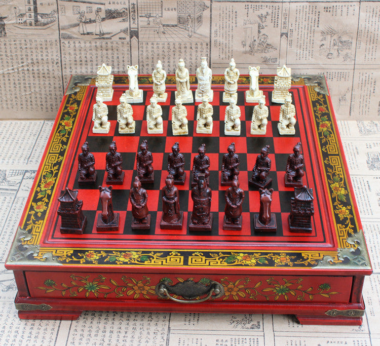 Terracotta chess pieces