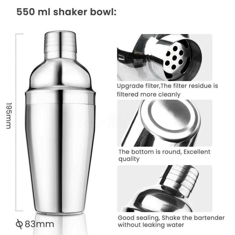 Japanese style 22-piece stainless steel cocktail shaker