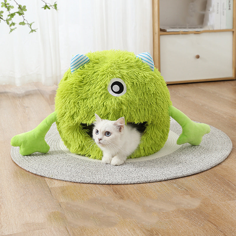 Cat Beds For Indoor Cats Cat Bed Machine Washable Fluffy Round Pet Bed Non Slip Calming Soft Plush Cuddler Cushion Self Warming For Small Dogs Kittens