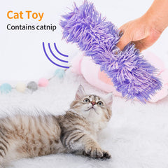 Plush Cat Chew Toy Catnip Self-hi Bite Toys Strip Pillow