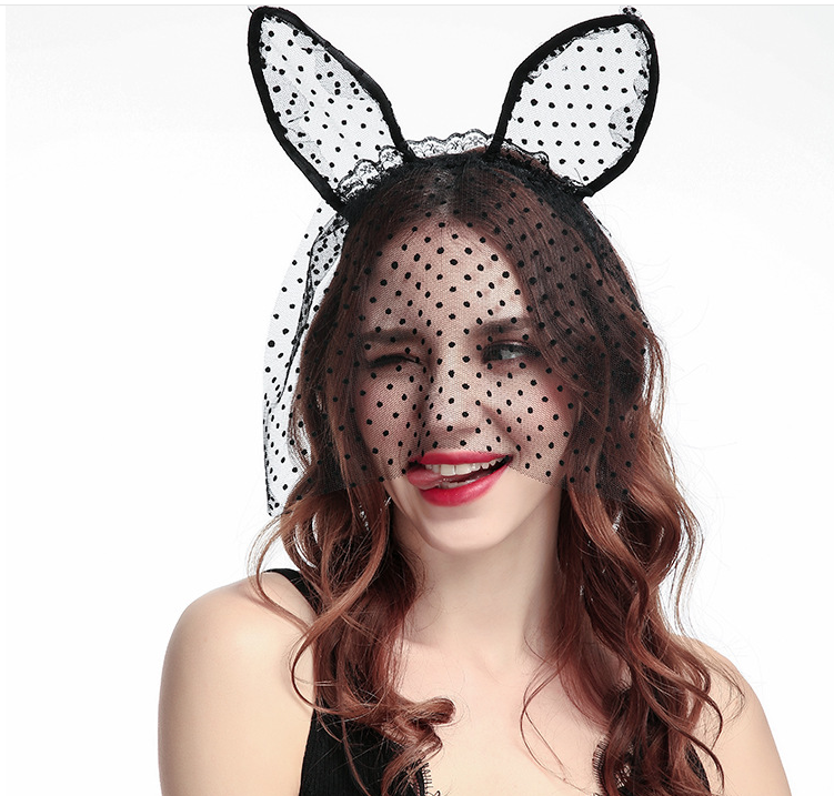 Small dot veil lace cat ears