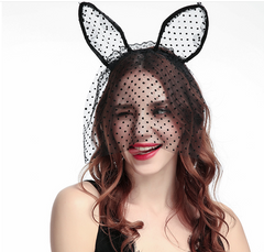 Small dot veil lace cat ears