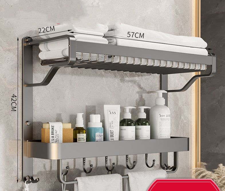 All-in-one Punch-free Bathroom Wall-mounted Toiletry Multi-layer Storage Rack