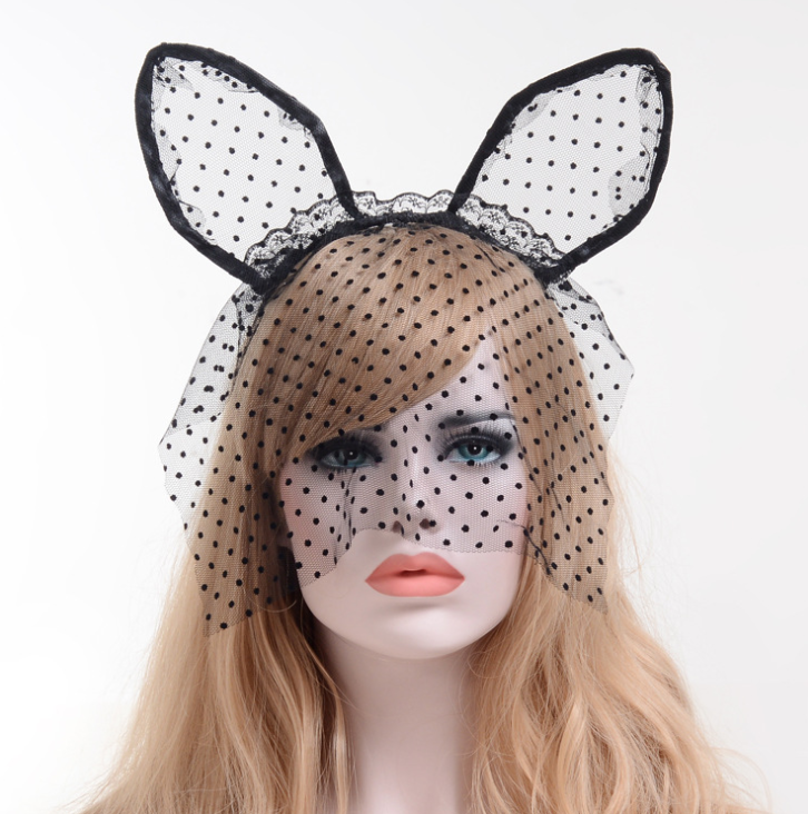 Small dot veil lace cat ears