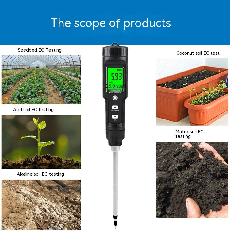 Thermometer Soil Conductivity Meter Water Quality Hydroponic Planting Instrument