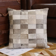 Creative craft small lattice stitching fur pillow