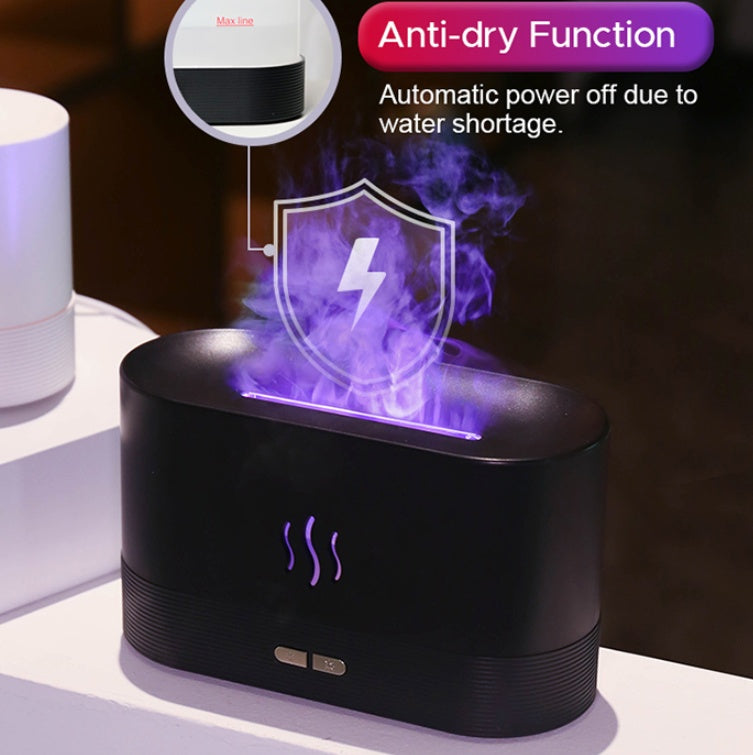 Aroma Diffuser With Flame Light Mist Humidifier Aromatherapy Diffuser With Waterless Auto-Off Protection For Spa Home Yoga Office