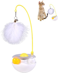 Interactive Cat Tumbler Toy Catnip Feather Teaser With Bell Track Balls Kitten Toy For Indoor Cats Exercise